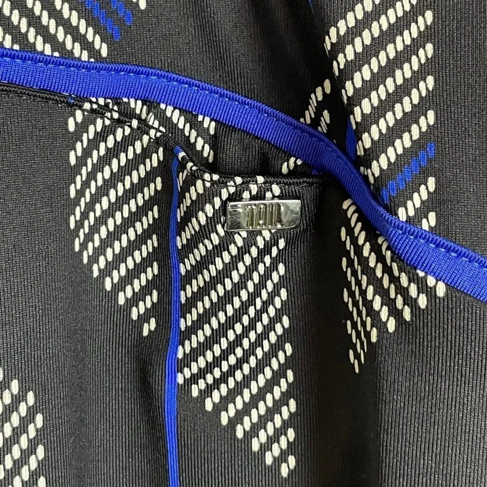 Tail Skort Jersey Black Blue White Geometric Zip Pockets Skirt‎ Size L